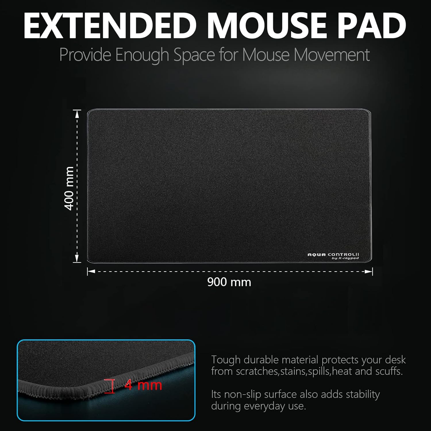 X-Raypad Aqua Control 2 Gaming Mouse Pad, Ultra-High Precision Mouse Pad with Perfect Speed and Control Capability, Consistent X and Y Glide, Designed for Fps Players with Low DPI Requirements