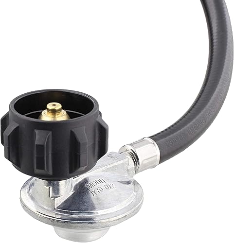 Miniatura 2 de BISupply Manguera reguladora de baja presión, manguera reguladora de propano de acero de 8 pies para parrilla o calentador de gas LP - Regulador de