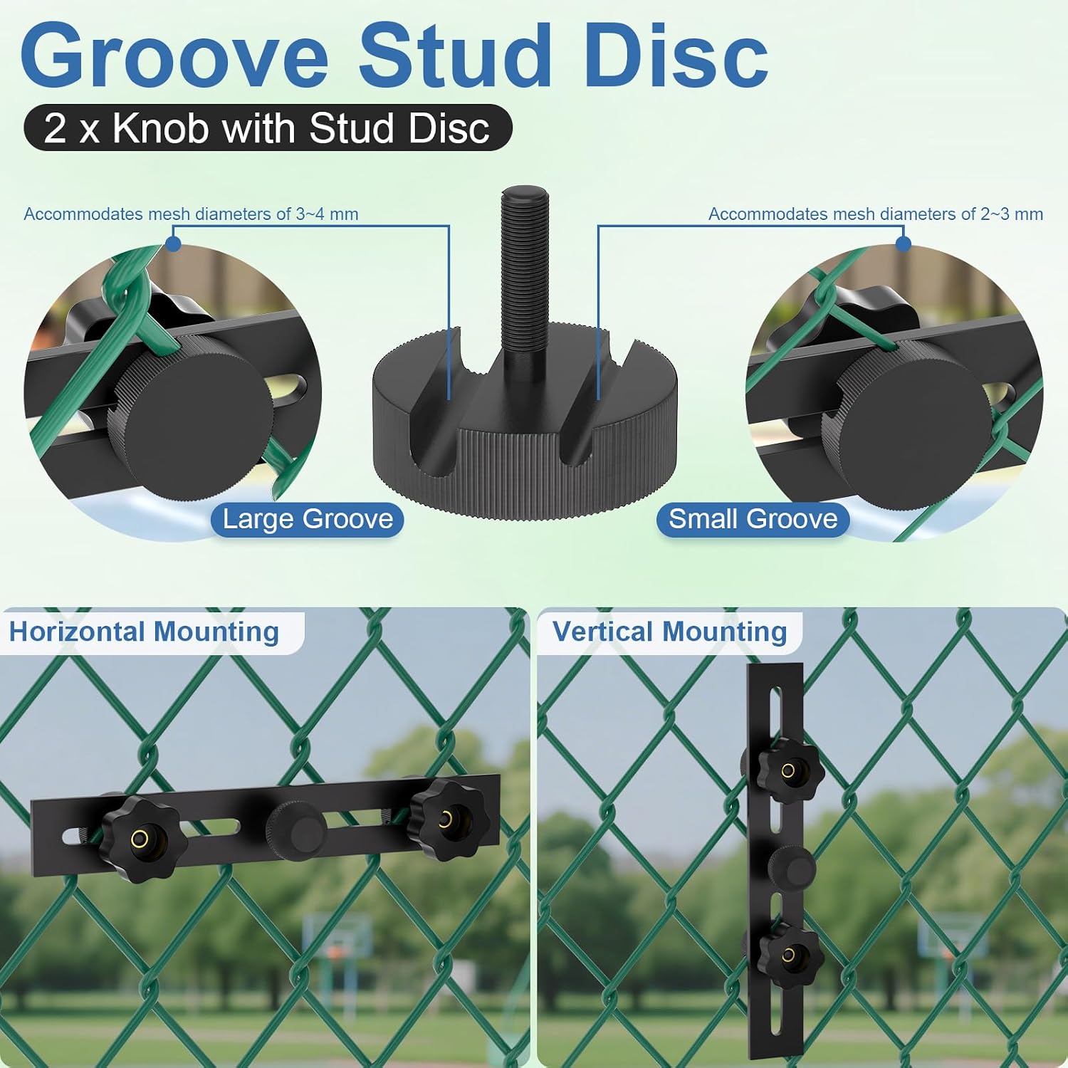 Cell Phone Fence Mount, Camera Net Chain Link Fence Adjustable Holder for Recording Softball/Baseball/Tennis Games,Compatible with iPhone/Mevo Start/Gopro /Insta360 /AKASO/DJ Pocket3
