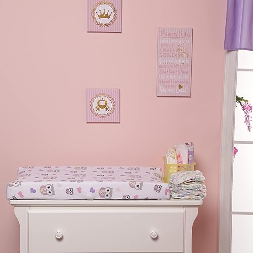 Miniatura 5 de EVERYDAY KIDS Paquete de 2 fundas para cambiador de bebé para niña, se adapta a la mayoría de cambiadores 100% algodón de punto de jersey,