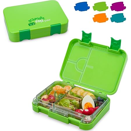 schmatzfatz Junior Brotdose für Kinder mit Fächern, Bunte Kinder
