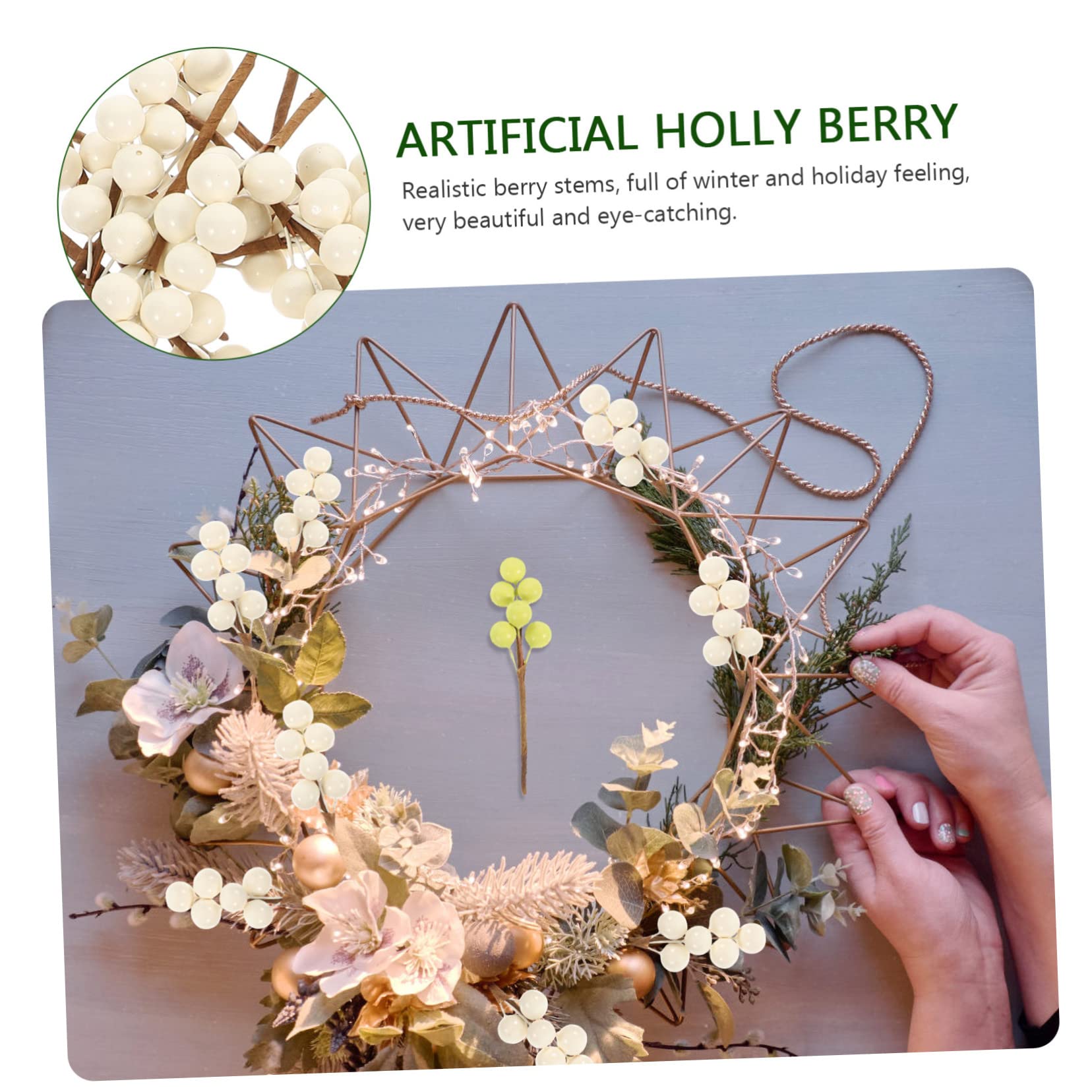 Abaodam 120pezzi Bacche Artificiali Per Decorazioni Natalizie e Feste Rami Simulati Per Ghirlande e Centrotavola Accessori Per Eventi e Creazioni Fai Te