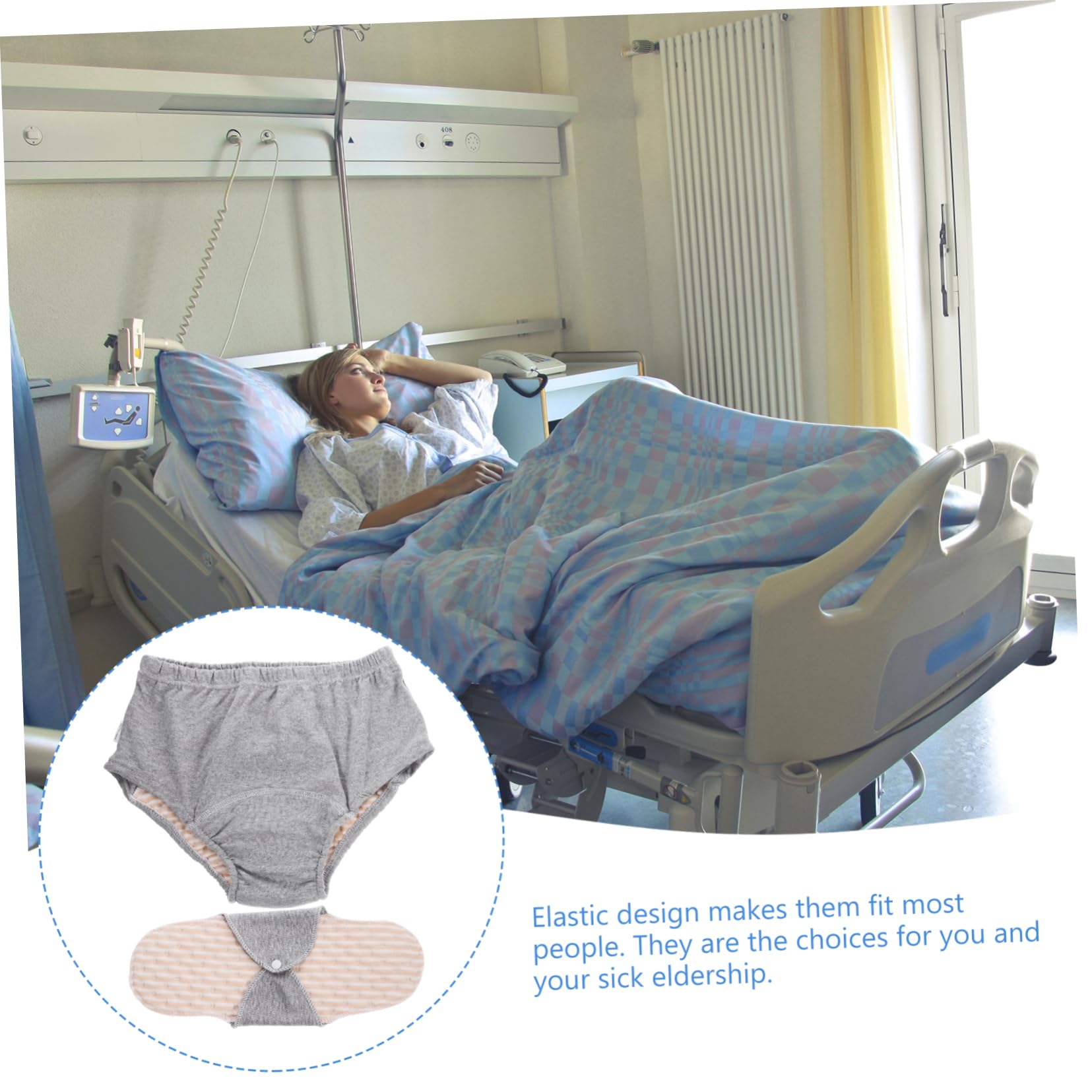 Didiseaon Washable Underwear Leak Adult Diapers Soft Cotton for Comfort for Elderly Disabled and Hospital Use