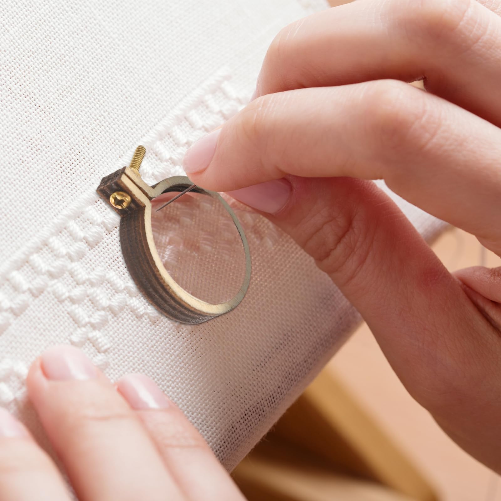 NUOBESTY 10 Sets Mini Embroidery Stretch Miniature Crossing Stitch Hoop for Crafts Mini Embroidery Circle Small Embroidery Ring Cross Stitch Wood Fashion Embroidery Supplies - Image 4