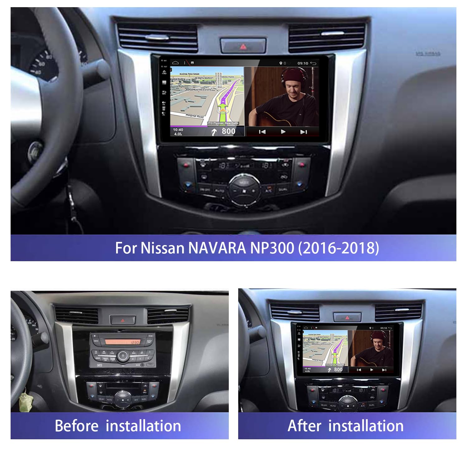 Android 16 | 6G+128G 8-Core | IPS Autoradio Per Nissan NAVARA NP300 (2016-2018) - Senza fili Carplay + Android Auto - Camera & MIC - DSP DAB Volante WiFi 360-CAM Fast-Boot - 10.1 Pollice 2 Din