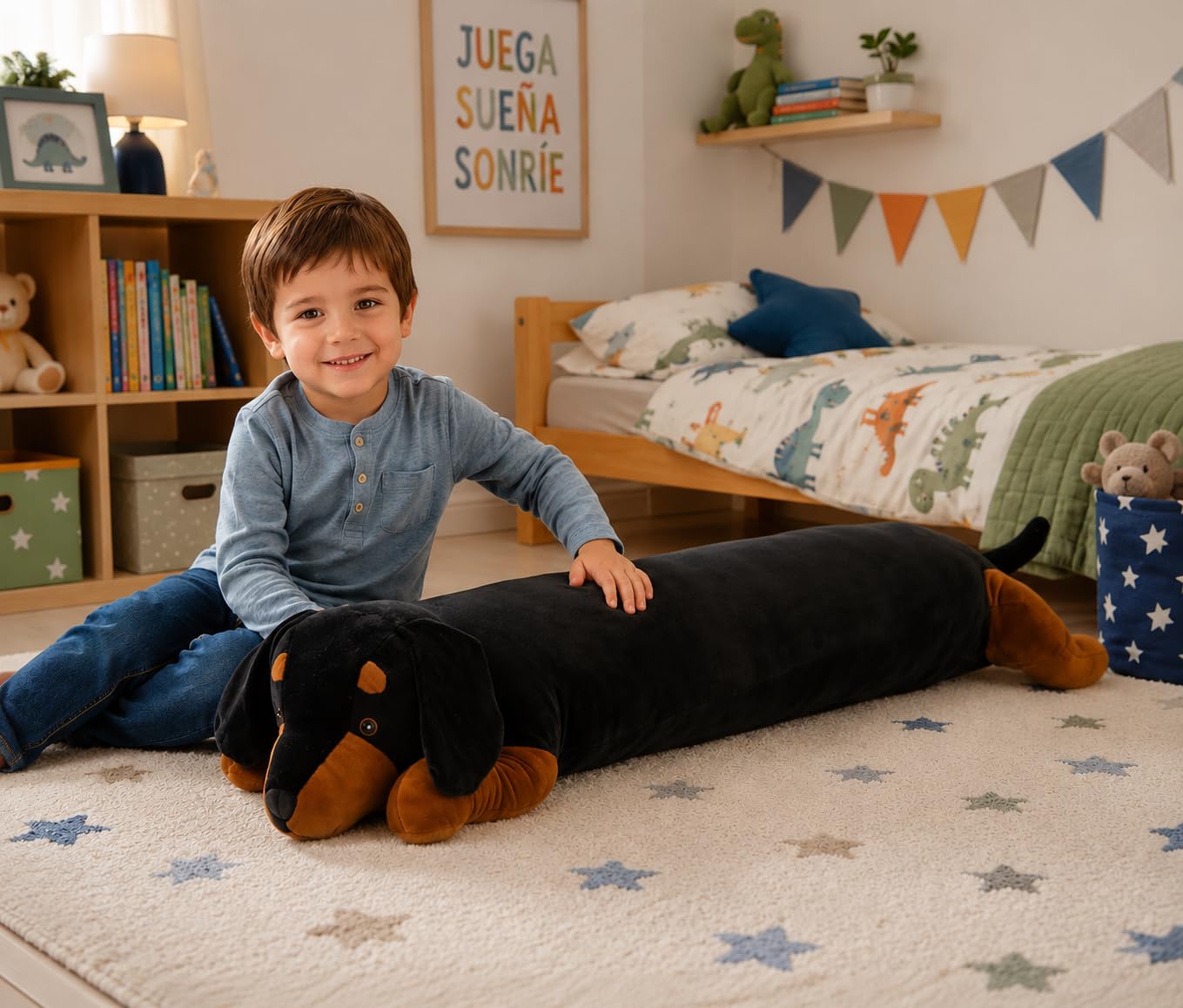 Creaciones Llopis - Oso de Peluche Gigante 100 cm Altura – Peluche XXL Súper Suave – Diferentes Modelos. (Perro Negro)