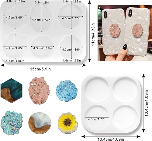 Miniatura 2 de MaehSab On Top - Molde de resina para agarre de teléfono con 20 soportes para enchufes de teléfono en blanco, soporte de agarre para teléfono,