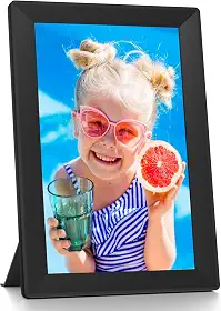 Moldura de fotos digital de 10,1 polegadas, Wifi, moldura de fotos digital inteligente, 1280 x 800 HDTouch, moldura de fotos eletrónica de 32 GB, memória / rotação automática, utiliza