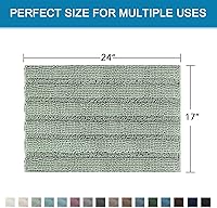 Vista 2 de H.VERSAILTEX Bath Mats for Bathroom Non Slip Thick Chenille Striped Bath Rug Absorbent Fluffy Soft Shaggy Rugs Washable Dry Fast Plush Mats for