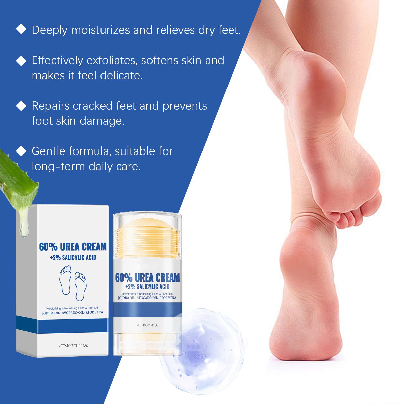 60% ige Urea-Fußcreme, feuchtigkeitsspendende Fersenpflege (6pcs)