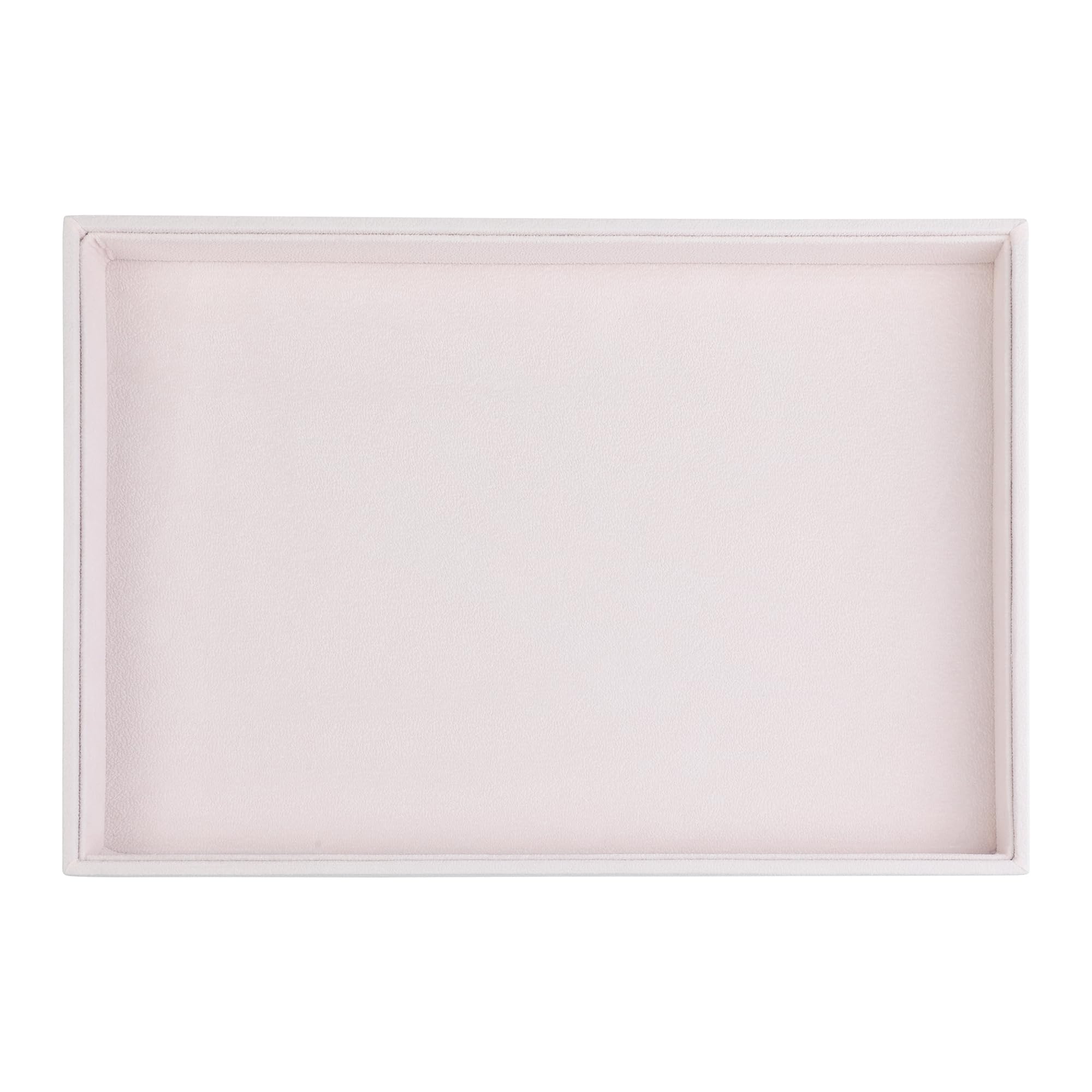 uxcell Velvet Jewelry Organizer Trays with Removable Dividers for Drawers, Jewelry Organizer Drawer Inserts Container Display Flat Tray Light Pink