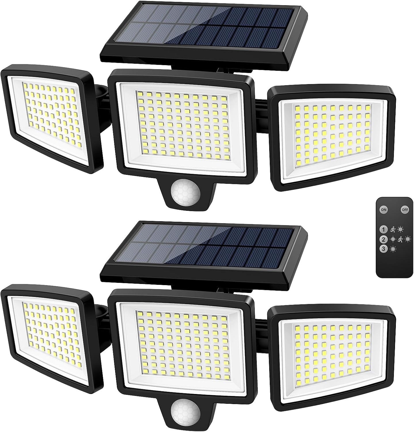 Tuffenough Solar Outdoor Lights 2500LM 210 LED Security Lights with Remote Control