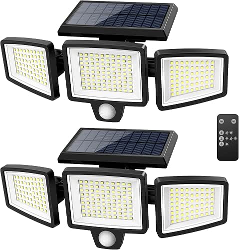 Tuffenough Solar Outdoor Lights 2500LM 210 LED Security Lights with