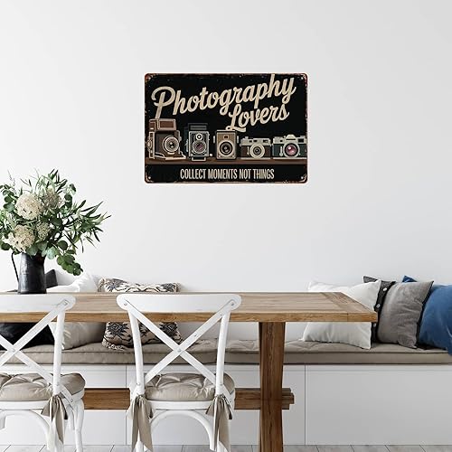 Miniatura 7 de Photography Lovers Retro Camera Funny Wall Decor Retro Metal Sign Poster for Garage Man Cave Bathroom Bedroom Farm Inspirational Popular Wall Art