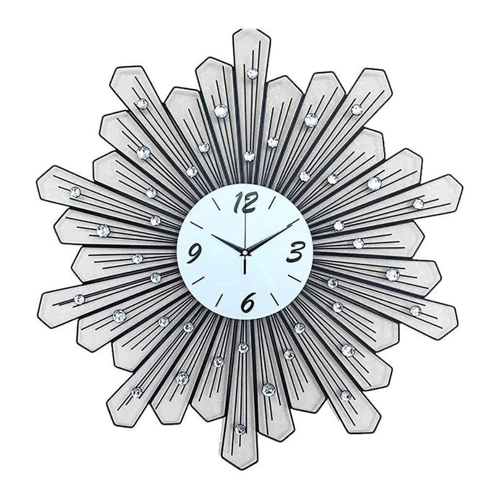 Horloge murale decorative silencieuse en verre et métal pour salon