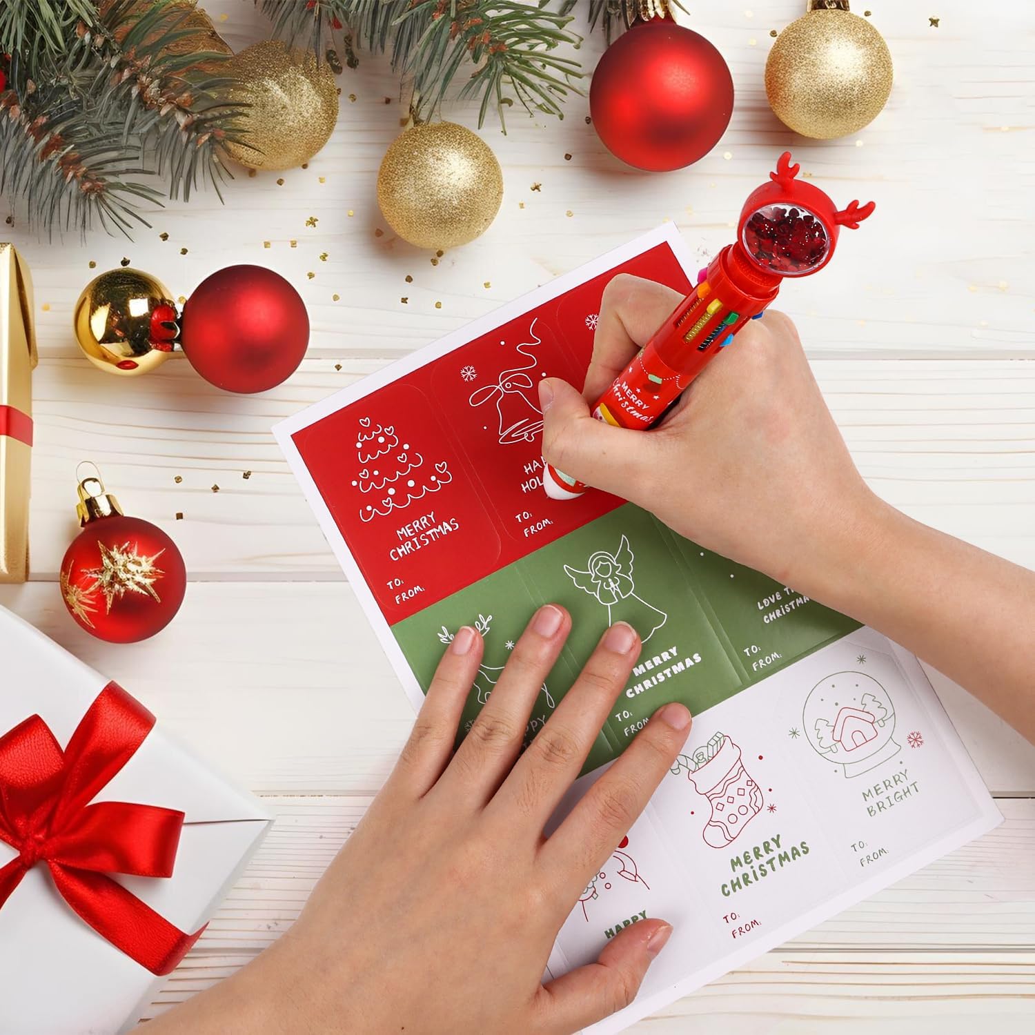 LOKIPA Christmas Gift Tags Stickers, 180 Pieces Christmas Self Adhesive Gift Tag Stickers for Xmas Birthday Wedding Holiday Decor - Image 4