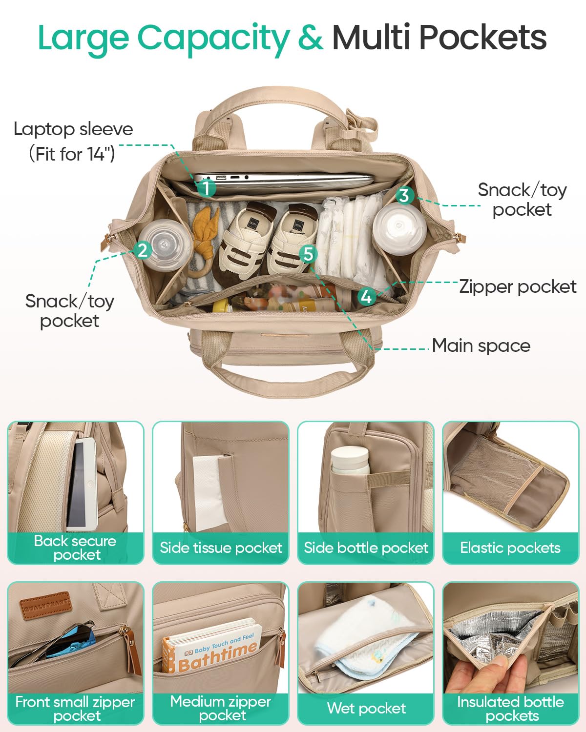 Amazon.com: Qualyphant Extra Large Breast Pump Bag with Cooler Bag