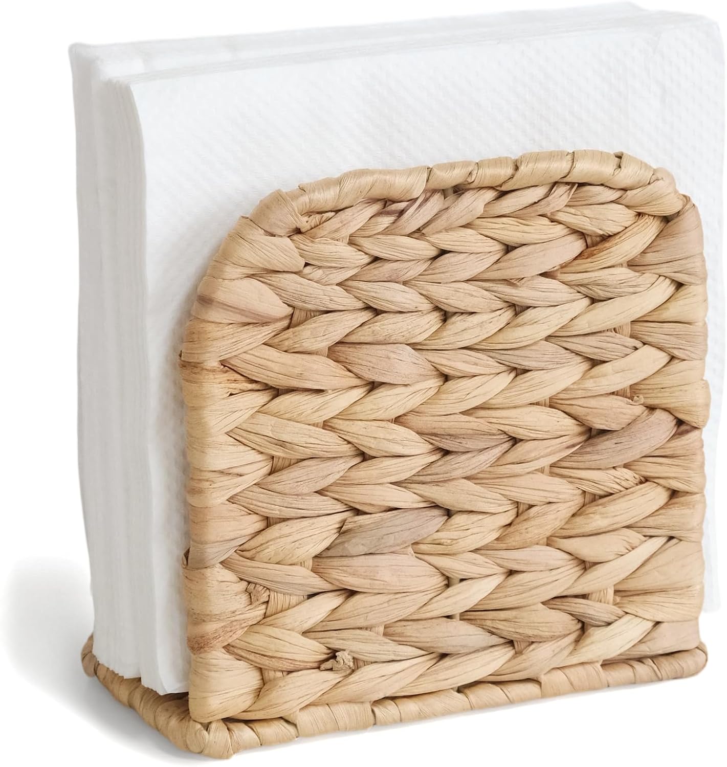 2 PC Wicker Napkin Holder for Table – Handwoven Farmhouse Napkin Dispenser