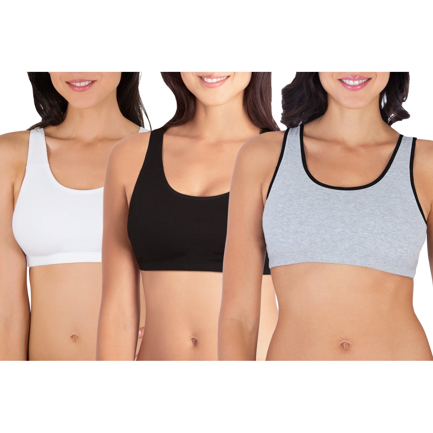 Fruit of the Loomwomens Built Up Tank Style Sports Bra Sports Bra (pack of 3)