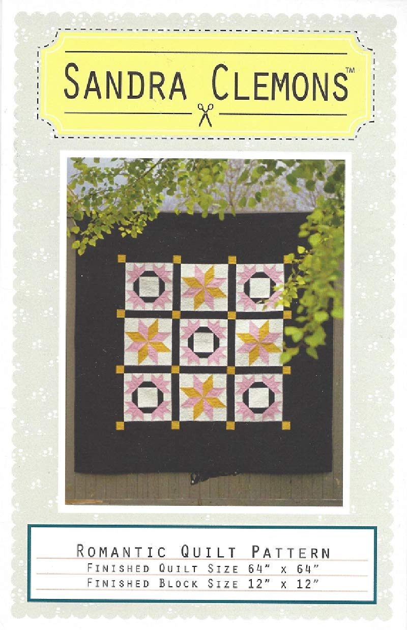 Sandra ClemonsRomantic Quilt Pattern #SC136 by Sandra Clemons Finished Size 64" X 64" - Finished Block Size 12" x 12"