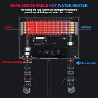 Încălzitor de apă electric pentru duș EUNEWR 220V 3500W cu set de duș inclus, temperatură reglabilă 30-52°C, alb, pentru bucătărie și baie 5