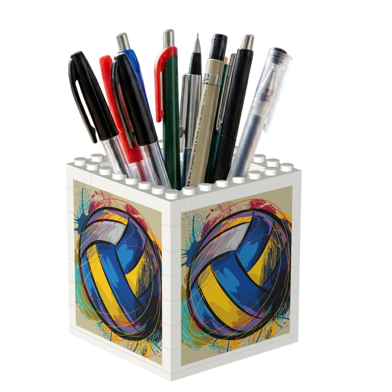 Poadnly Volleyball, Pen Pot Pencil Holder for Office Home School, Compact Desk Organiser for Office Stationery