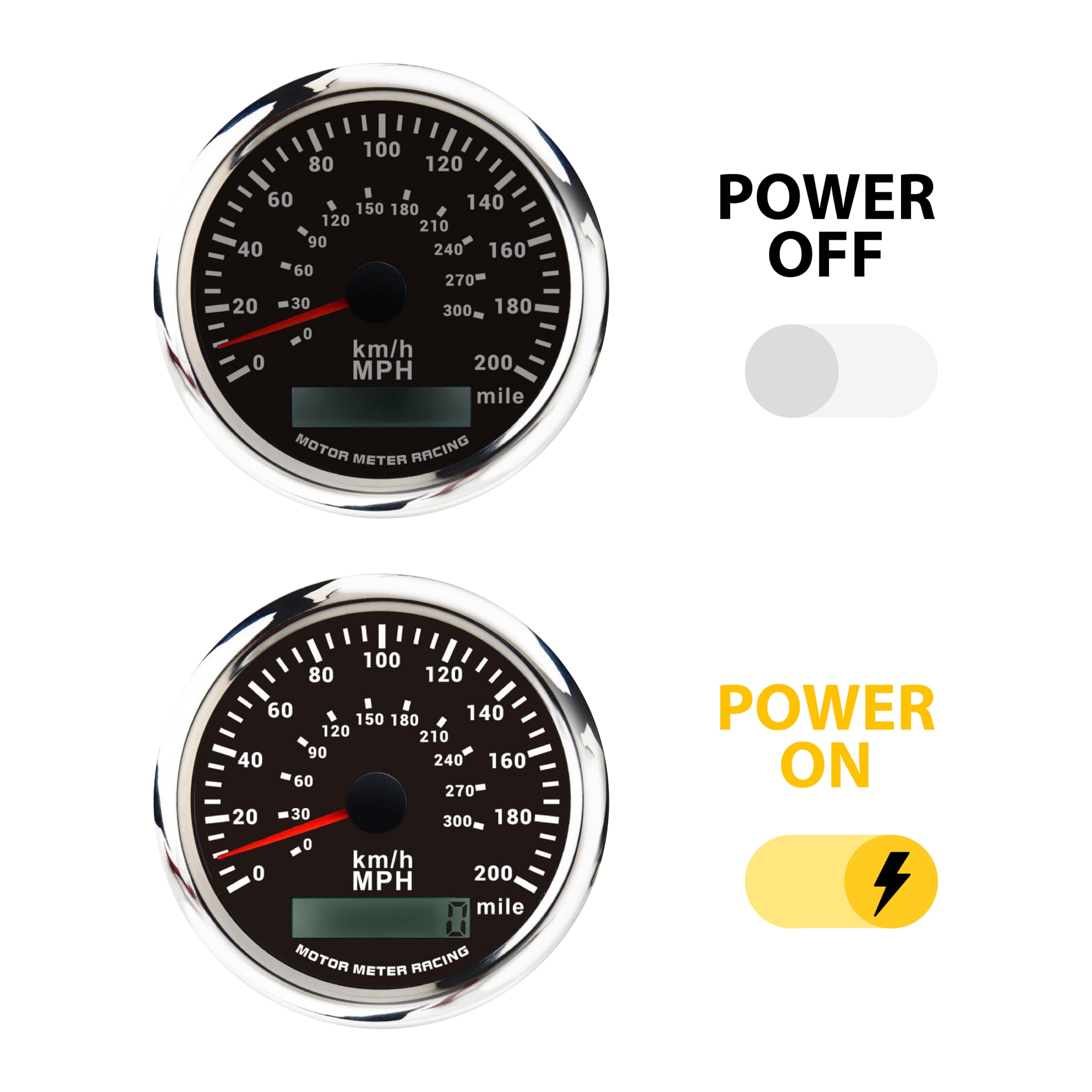 Amazon.co.jp: Motor Meter Racing W Pro指針GPSスピードメーター走行