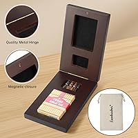 Vista 3 de Cribbage Board, Foldable 4-Track Cribbage Board Game Set, Solid Wood Game Board with 12 Brass Pegs & Felt-Lined Storage, for 2-4 Players, with