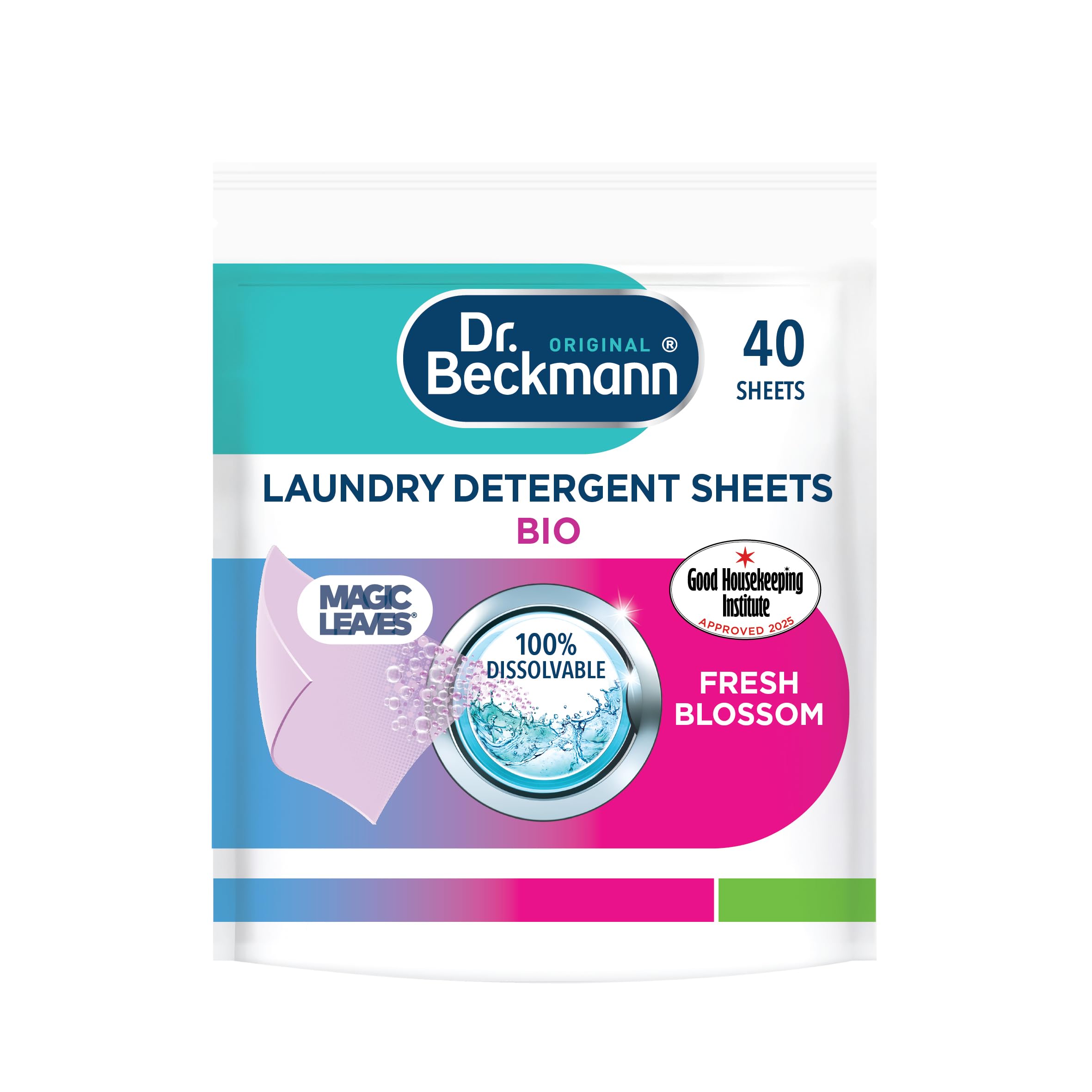 MAGIC LEAVES Laundry Detergent Sheets BIO | Convenient and pre-dosed laundry detergent sheets | Dissolvable & climate neutral | 40 sheets