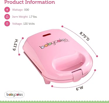 Babycakes Mini Cupcake Maker by Select Brands - Cupcake Iron for Birthdays, Parties & More - Features Non-Stick Coating - Cupcake Machine for Kitchen Appliances - 4 Mini Cupcakes