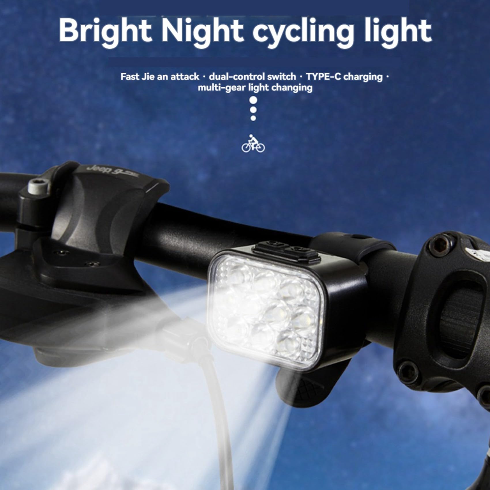 3X Juego de Luces para Bicicleta, Delanteras y Traseras, Carga USB, para de Montaña, Luz Delantera y Trasera para Bicicleta de Carretera