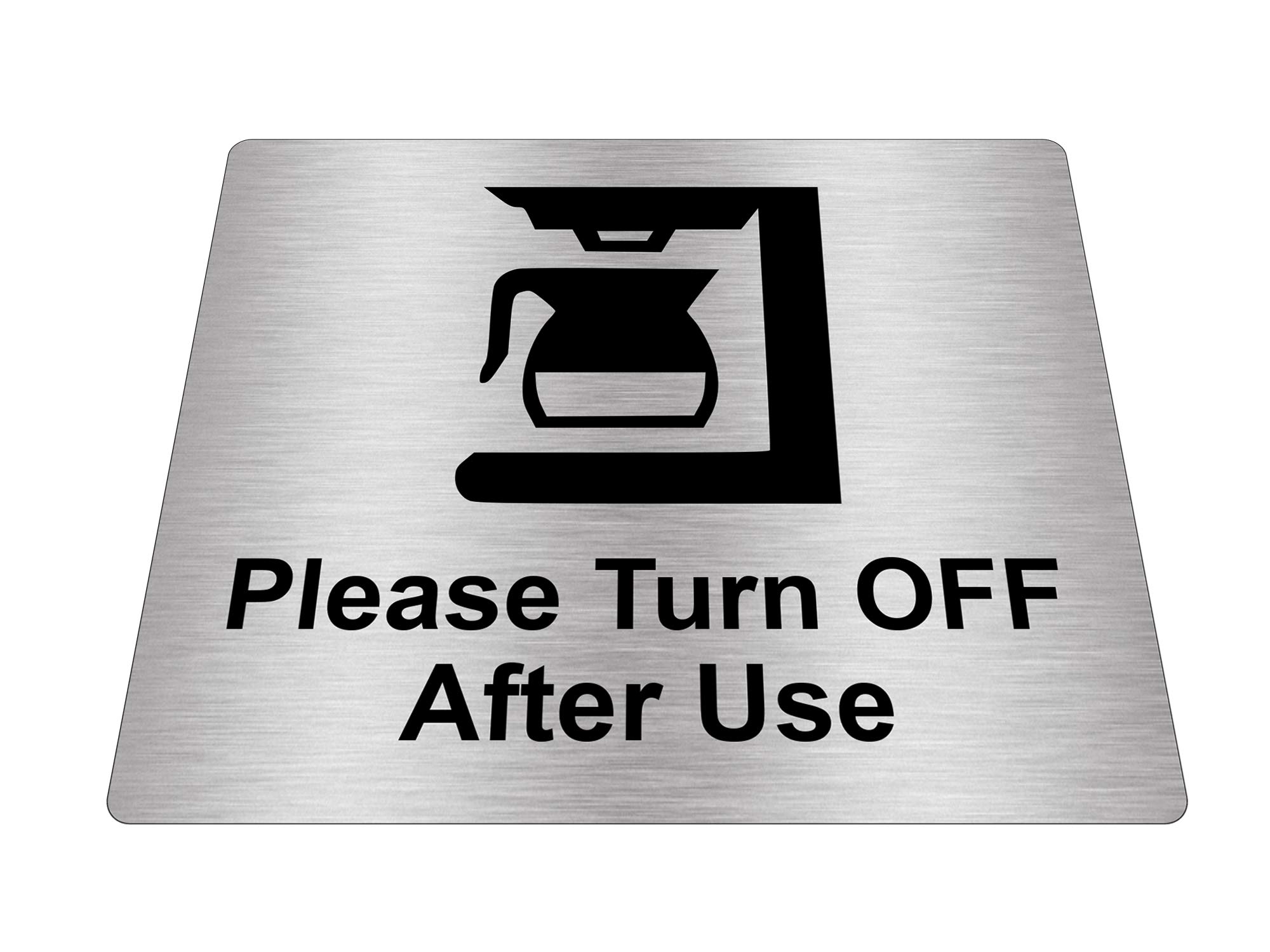 Adesivo 'Please Switch Lights Off' In Argento Metallizzato Inciso - 12x10 Cm Con Retro Adesivo 3M