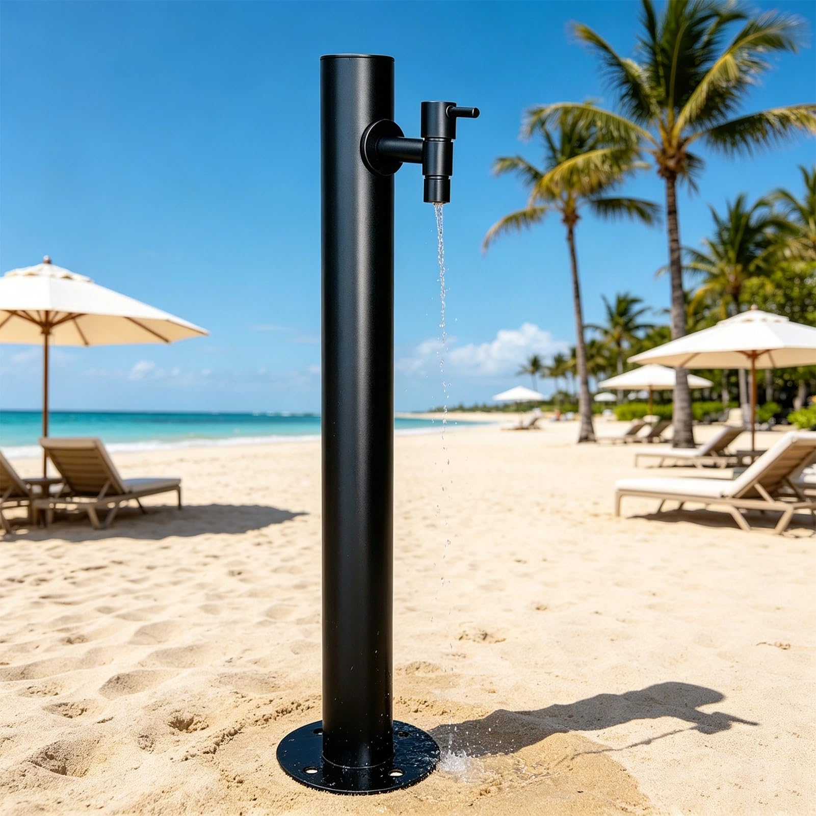 Standing Garden Water Faucet Pillar, Vertical Outdoor Water Hydrant Floor Mount Yard Water Column Tap for Backyard Sink/Lawn/Farm