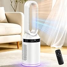 32 Bladeless Tower Fan and Heater Combo, All Season Standing Fan