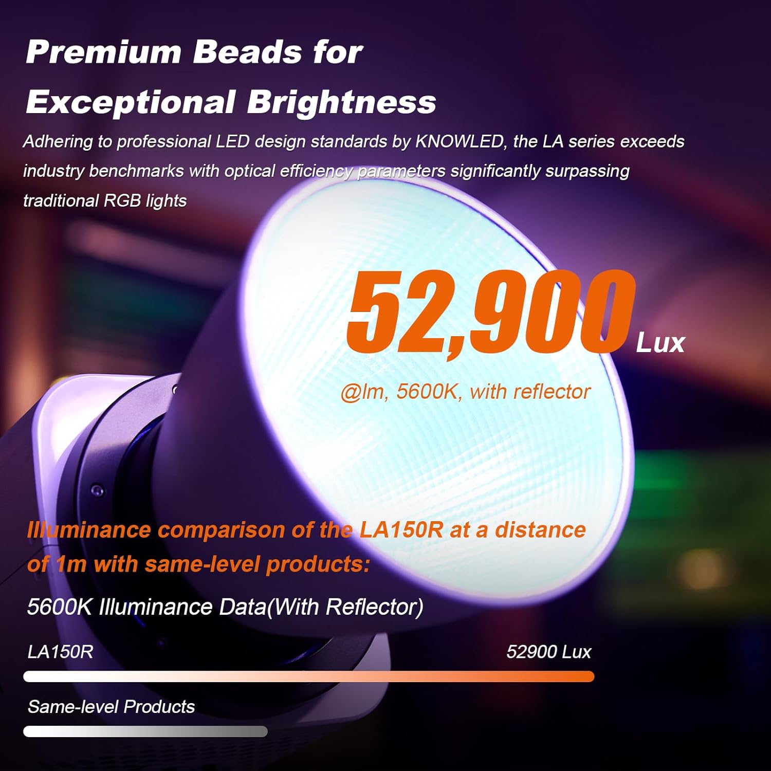 Godox LA150R RGB COB LED Video Light 165W 14 FX Effects CCT 1800K-10000K 52900Lux@1M APP Control Bowens Mount RGB Continuous outputing Light with Carry Bag for Studio Photography Shooting Videography