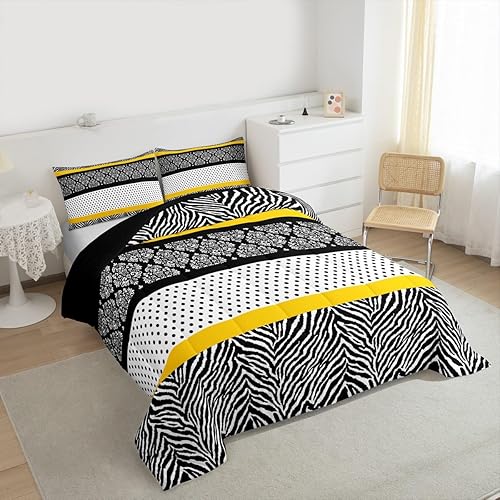 Miniatura 69 de Castle Fairy Juego de ropa de cama con estampado de cebra, tamaño matrimonial, juego de edredón de animales de África y vida silvestre, juego