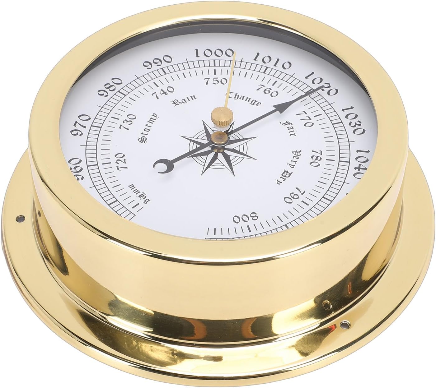 GOTOTOP 4.7 Inch Brass Marine Barometer, Accurate Pressure Measurement for Yachts and Cargo Ships