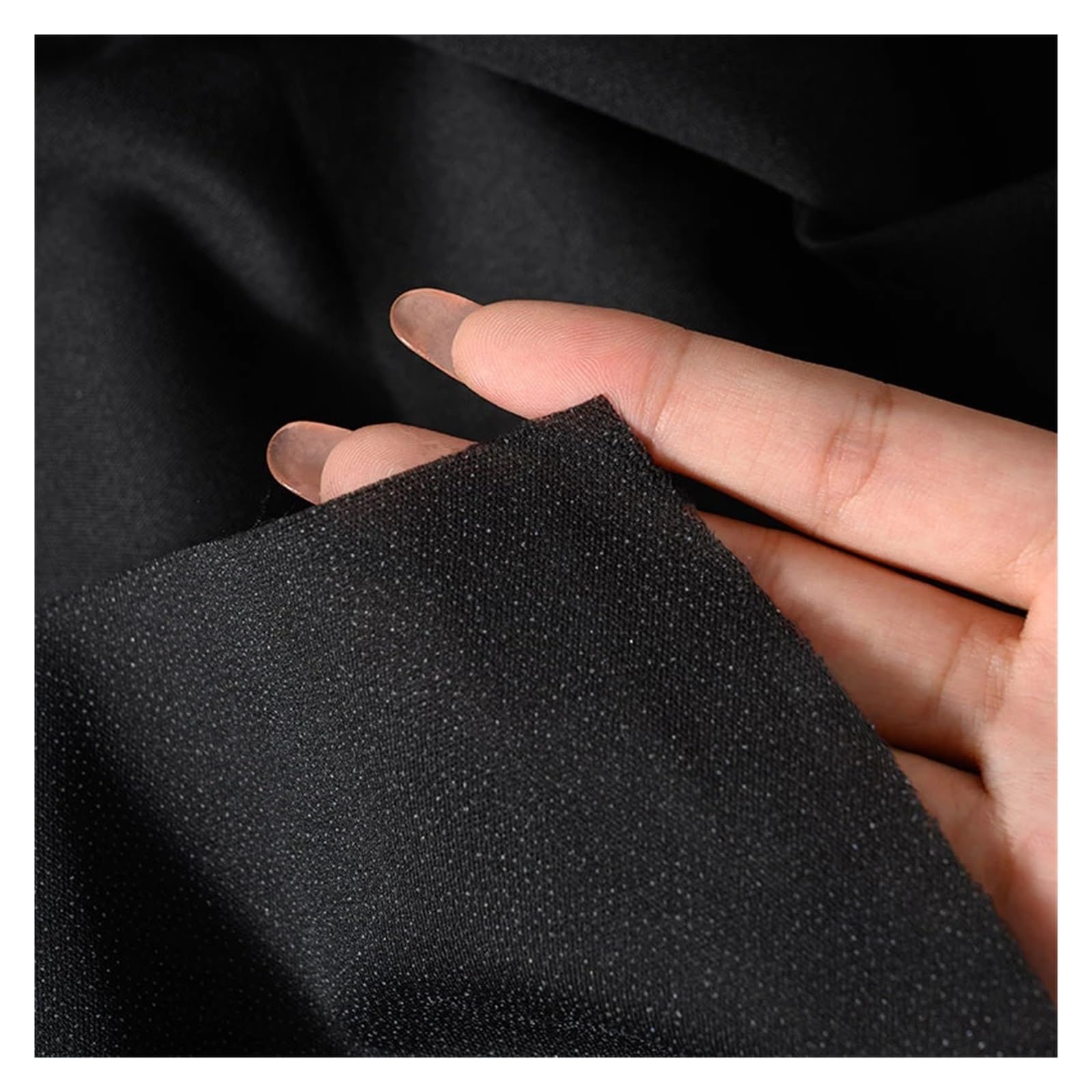 Bügelvlies Stoff Schwarz-weißer einseitiger Einlagestoff for Aufbügeln, weiches Chiffon-Futter, DIY-Kleidung, Nähzubehör(1.5 X 5M)