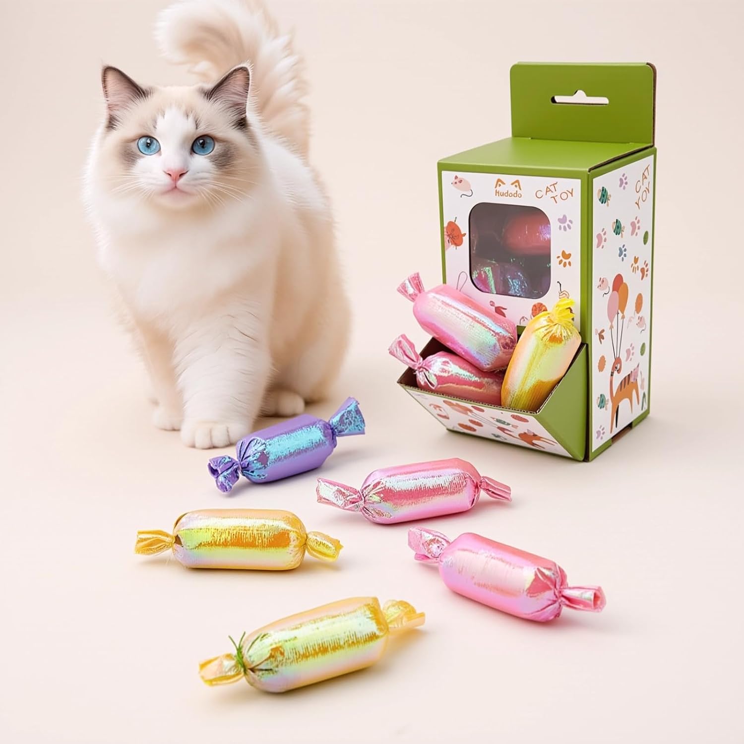 Cat Toy Gift Set Balls Mice Feather Toy Scratching Balls Cute Cat Accessories Dental Play and Energy Burn Gift Choices (21 Candy Toys)