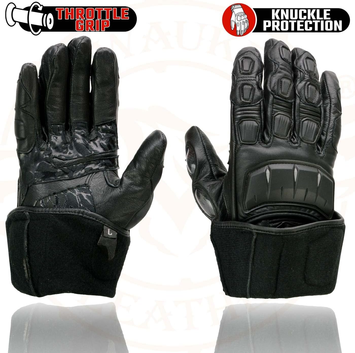 Milwaukee Leather Men's Leather Gauntlet Lined Motorcycle Hand Gloves - Small - Image 8