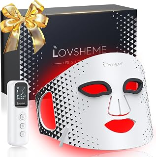 Red Light Therapy for Face, Advanced LED Face Mask Light Therapy, red light therapy Mask - Red, Blue & Infrared Light Therapy for Acne, Wrinkles & Skin Rejuvenation