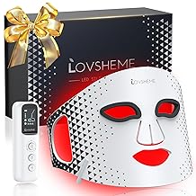 Lovsheme Red Light Therapy for Face, Advanced LED Face Mask Light Therapy, red light therapy Mask - Red, Blue & Infrared Light Therapy for Acne, Wrinkles & Skin Rejuvenation