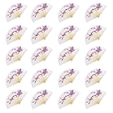VANVENE 20 pcs Delicate Cherry Blossom Design Silk Folding Hand Fan Wedding Favors Gifts Japanese Party