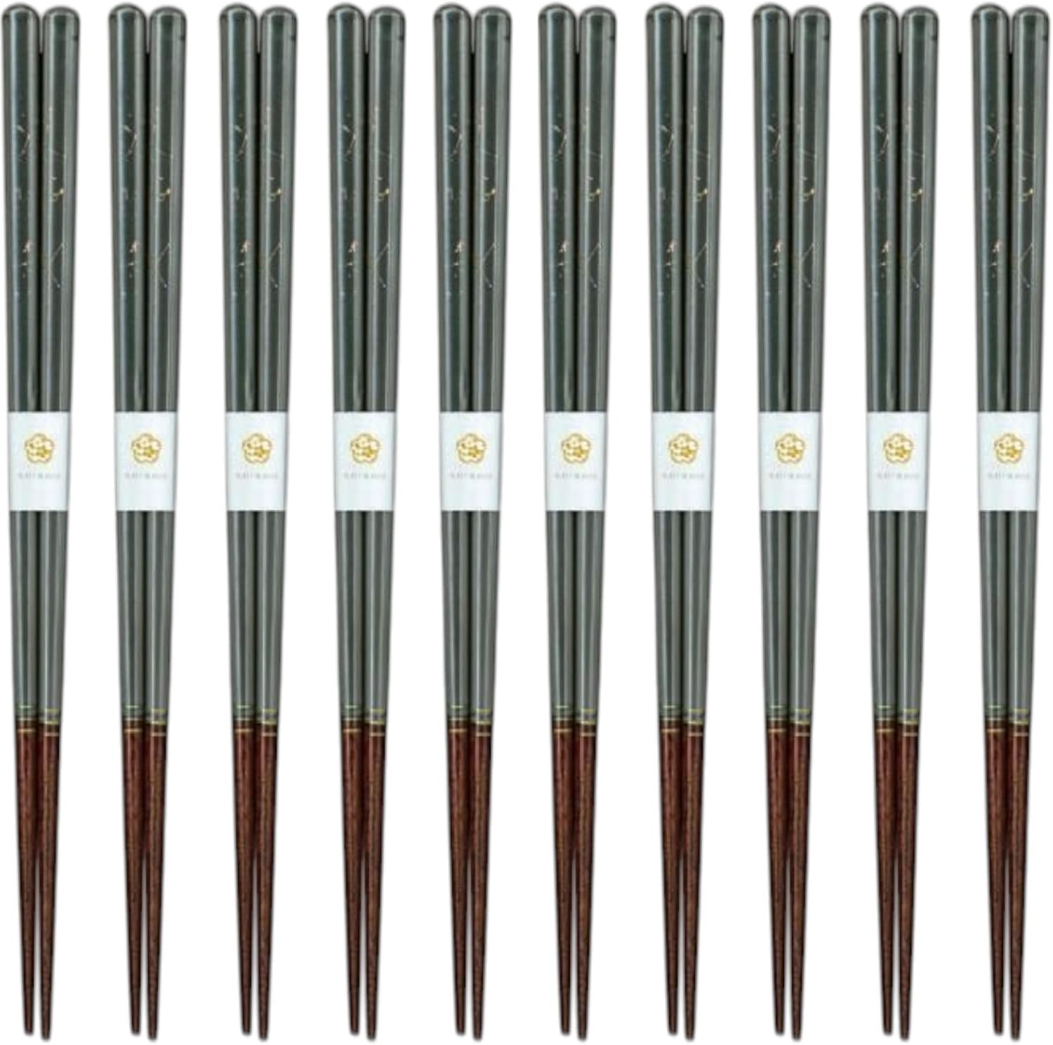 J-kitchens Chopsticks Set of 10 Pairs, For Lunches, Picnics, Excursions, Sports Events, Guests, Hospitality, Wooden, Crossstar, 9.1 inches (23.0 cm), Dishwasher Safe, Made in Japan