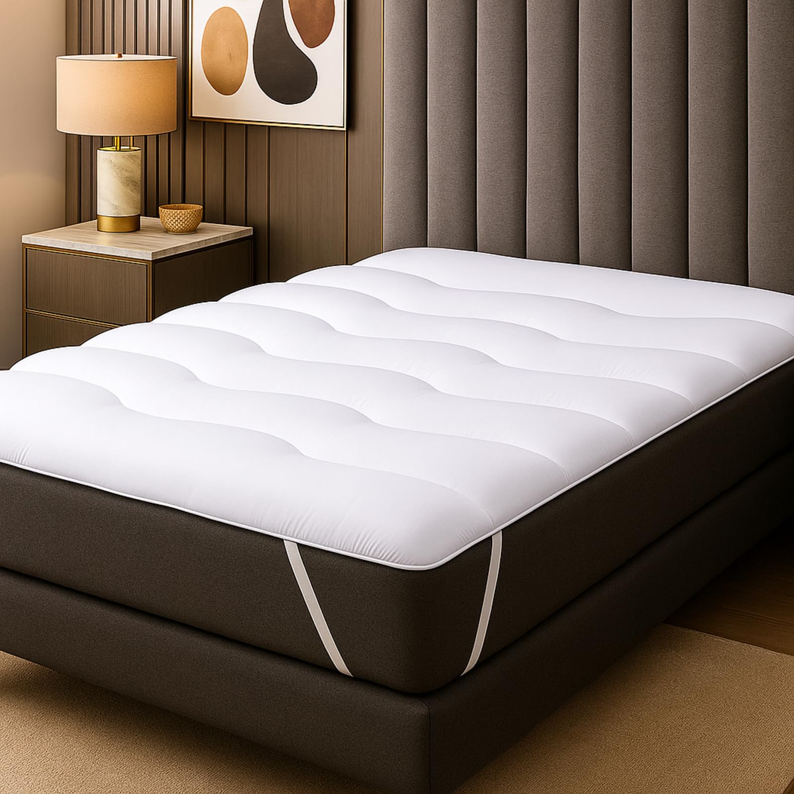 SAMPUR - Surmatelas Nuage | Protection et Confort du Matelas | Circulation optimale de l’air et Accueil Chaleureux (90x190)