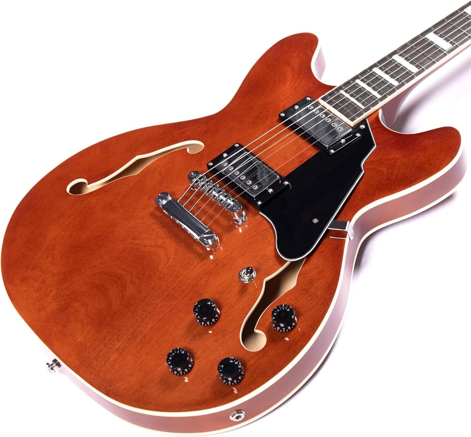 Gitara Elektryczna Gitara Elektryczna Typu Semi Hollow Z Otworem F I Gryfem Klonowym Przetworniki Humbucker W Kolorze Brązowym