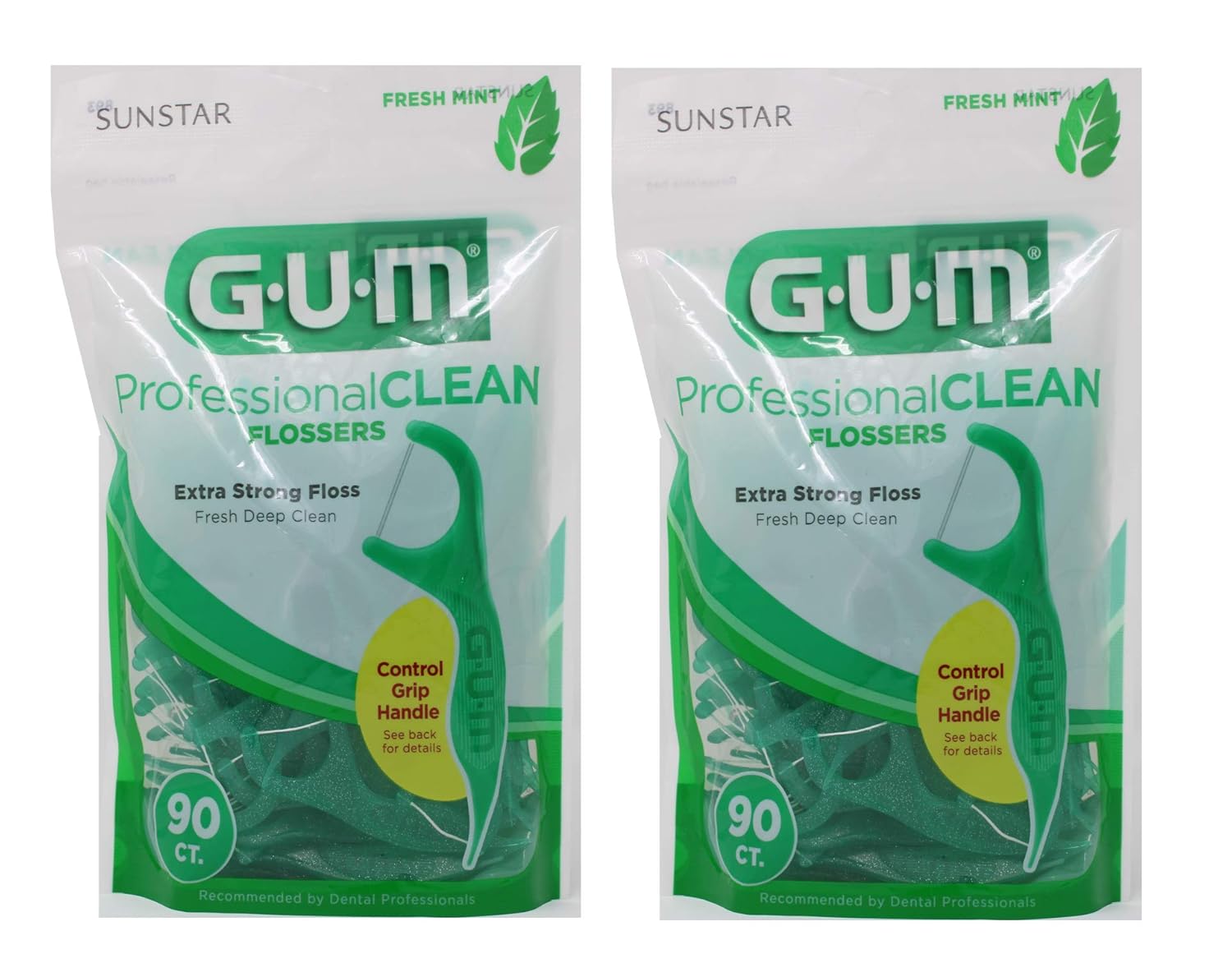 Gum Professional Clean Flossers, Fresh Mint 90 ea (Pack of