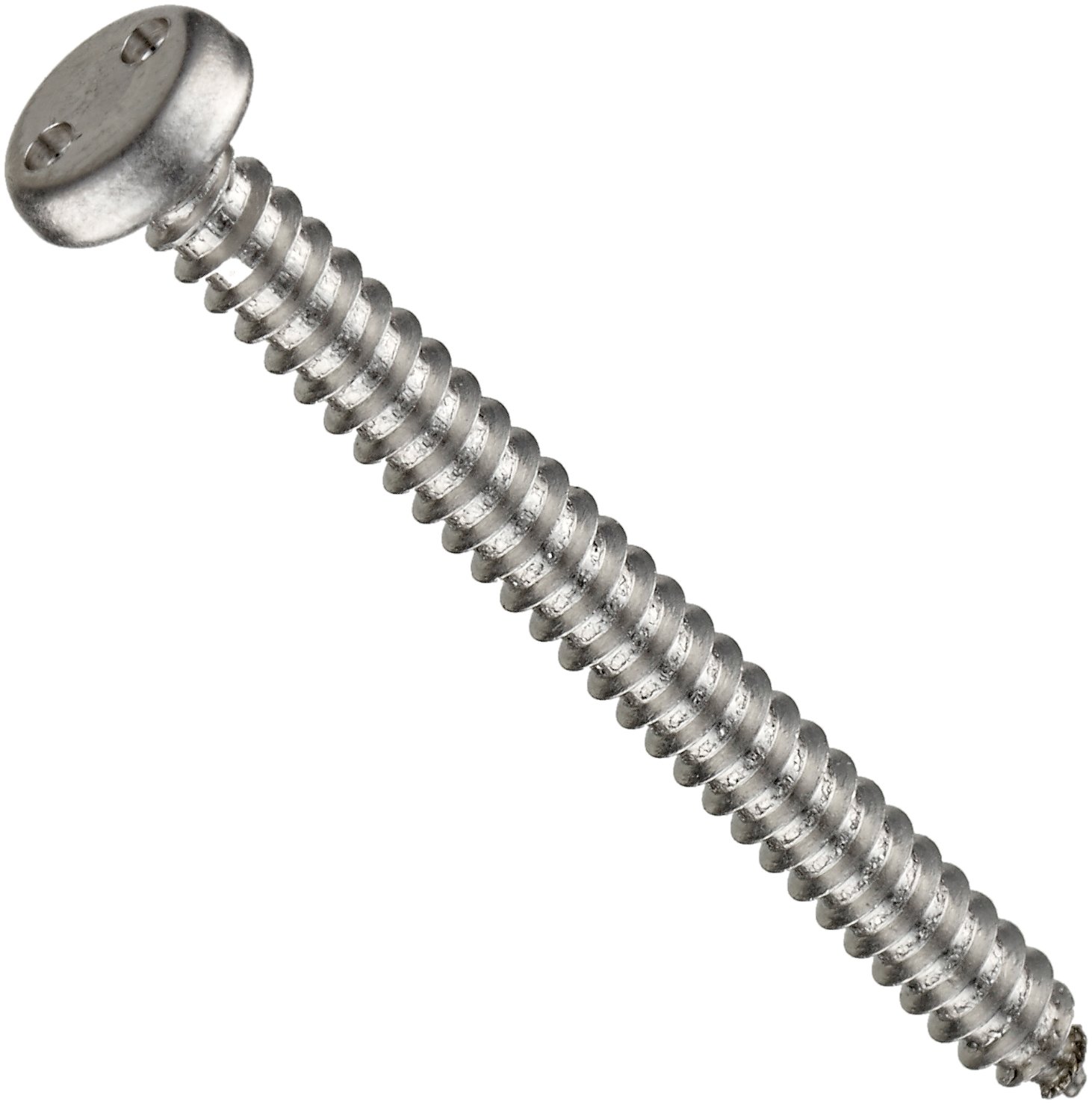 Photo 1 of 18-8 Stainless Steel Sheet Metal Screw, Plain Finish, Pan Head, Drilled Spanner Drive, Type AB, 1/2" Length, #8 Threads, Made in US (Pack of 25) #8 #10-12 Fully Threaded 1/2 Inches 25