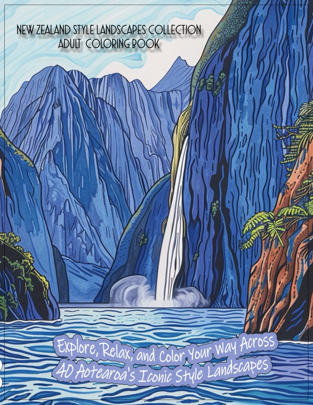 New Zealand Style Landscapes Collection - Adult Coloring Book: Explore, Relax, and Color Your Way Across Aotearoa's Iconic Landscapes