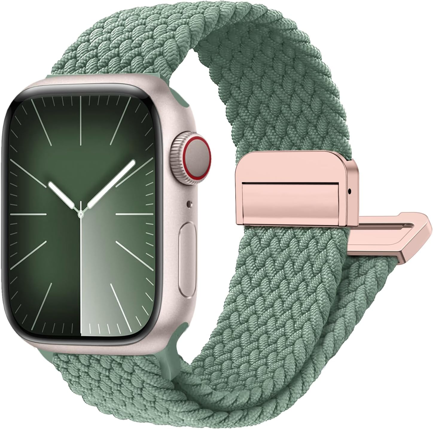Magnetic Braided Stretchy Loop - Compatible with Apple Watch Band 42mm 46mm 40mm 41mm 44mm 45mm 38mm Ultra/2 49mm Women Men,Elastic Woven Fabric Nylon Strap for iWatch Ultra Series 10 9 8 7 6 5 4 3 SE